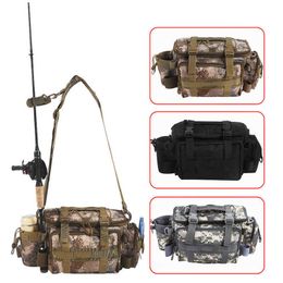 Outdoor Bags Multifunctional Waterproof Fishing Bag Outdoor Sport Camping Waist Pack Fishing Lure Gear Storage Bag Single Crossbody Bags J230424