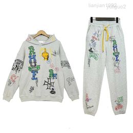 2023Tracksuits Sweatshirts Hoodies Hip Hop Graffiti Decoding Hooded Sportswear Men and Women Suit