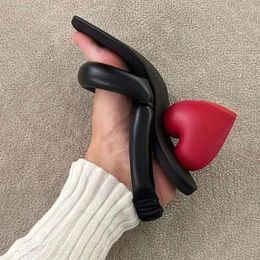 Sandals Ladies Summer Shoes Flip Flop Design Women Abnormal Heart Shaped High Heel Pumps Female Vintage Lady