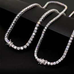 Wholesale 2mm 3mm 4mm 5 Mm 6 Mm Classic 925 Sterling Silver Iced Out Vvs Moissanite Tennis Chains Fine Jewelry