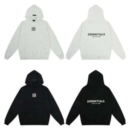 Men's Sweatshirts Designer Hoodie FOGs Co Br ed Three Bars Essen Stereoscopic Silicone Letter Autumn/winter Fashion Br Loose Velvet Hooded Sweater