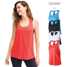 Active Shirts Sleeveless Racerback Yoga Vest Sport Tank Tops For Women Gym Top Casual Clothes Running Workout T-Shirts Girl