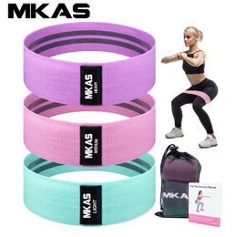 Resistance Bands MKAS 3PCS Fitness Rubber Band Elastic Yoga Resistance Bands Set Hip Circle Expander Bands Gym Fitness Booty Band Home Workout 230424