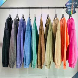 Men's T-Shirts Batik 250G Men's Long Sleeve Large Cotton T-shirt Fashion Brand Solid Colour Clothing Solid Lace T-shirt Unisex Top 230425