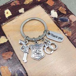 Keychains Thanksgiving Gift Thanks Keychain Gun Handcuffs Emblem Key Chains Gifts For Dad Daddy PAPA