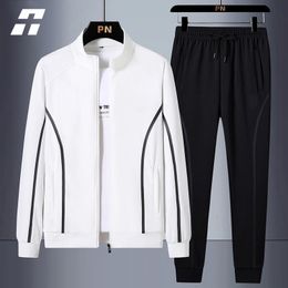 Men's Tracksuits Men's Tracksuit Spring Casual Jogging Sets Men Zipper Cardigan Jacket 2PcsSweatpant Fitness Gyms Brand Male Sportswear 230425