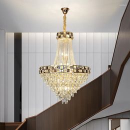 Chandeliers Modern Luxury Crystal Villa Staircase El Lobby Living Room Led Indoor Lighting Decoration