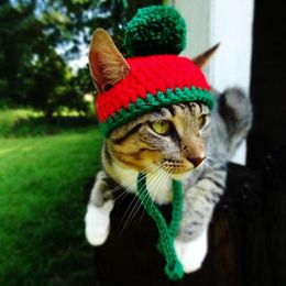 Cat Costumes Dog Knitted Hat Puppy Animal Christmas Xmas Knit With Balls Cap Halloween Cosplay Supplie Headband