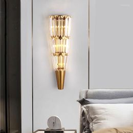 Wall Lamps Modern Crystal Antler Sconce Light Gooseneck Bedroom Lights Decoration Lampen Reading Lamp Glass Sconces