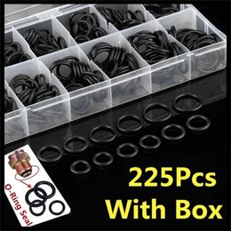 New 225/270Pcs Rubber O-Ring Sealing Classification Gasket Kit Set Washer Seals Assortment Black For Car