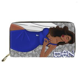 Wallets Fashion High Quality Ladies Wallet Zeta Phi Beta Design Coin Purse Long Clutch Girls Personalized Holder Gift
