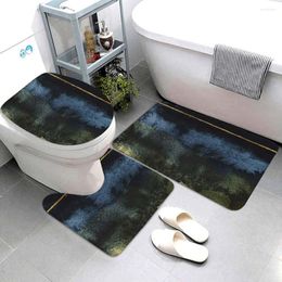 Carpets Bathroom Carpet For Toilet 3 Pcs/set Non Slip PVC Bath Mat Anti Tape Set Rug With Cover Modern Floor Mats