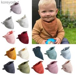 Bibs Burp Cloths 5Pcs/3Pcs Baby Feeding Drool Bibs Saliva Towel Triangle Scarf Bandana Soft Cotton Bib Adjustable Snap Button Burp ClothL231125