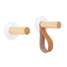 Hooks Natural Wooden Coat Hook Wall Mounted Punch Free Single Organizer Hanger Handmade Crafts Coats Hats Bags Towels Rack Home 2023