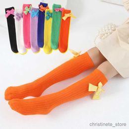 Kids Socks Princess Socks For Baby Kids 3D Contrasting Colours Big Bow Knot Long Socks Cute Cartoon Girls Over The Knee High Socks