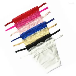 Women's Tanks Security Lace Tube Tops Wardrobe Malfunction Exposed Bra 7 Colors