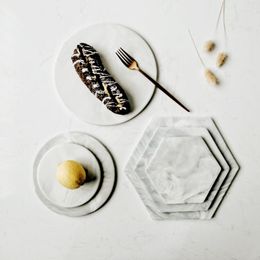 Table Mats Nordic Natural Marble Coasters Ceramic Pot Mat Placemat Dessert PattedIn Art Creative Jewellery Bowl Still Life Shooting