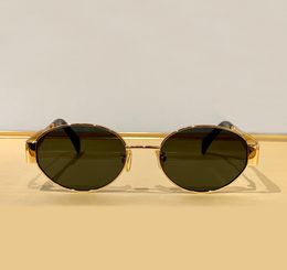 Gold Metal Oval Sunglasses Women Men Summer Sunnies Gafas de sol Fashion Glasses Shades Occhiali da sole UV400 Protection Eyewear