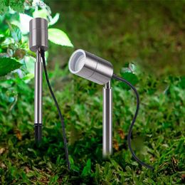 Lawn Lamps Tip Stainless steel 5W led spike projector lamp outdoor lighting pathway lighting yard lights LED Garden lawn light Q231125
