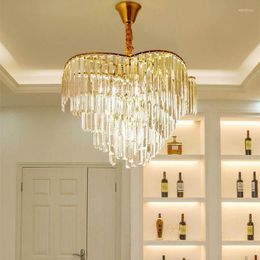 Chandeliers Pendant Lights Modern Led Crystal Living Room Decoration Luxury Gold Round Bedroom Indoor Fixtures Lampara