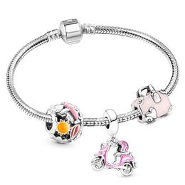 New 925 Sterling Silver charms Bracelets Set Love Pendant Women Mother's Day Designer Jewellery Gift DIY fit Pandora Bracelet Beads