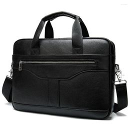Briefcases 2023 Man Computer Laptop Bag Business Affairs Office Bags For Men Messenger Handbag Genuine Leather Male Package Briefcase