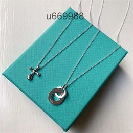 T necklace Classic Necklace Women s925 Sterling Silver Cross Versatile Simple Necklace Chain Gift