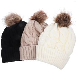 Skiing Jackets 3 Pcs Knit Hats Women Thermal Comfortable Winter Head Protector Washable Girl Thicken Women's