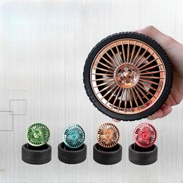 Creative Vintage Wheels USB Mini Handheld Small Fan Air Cooler Portable Folding Ornaments Rechargeable Cooling Fan