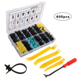 Car Cleaning Tools 605Pcs Mixed Fasteners Door Trim Panel Bumper Rivet Clips Retainer Push Engine Er Fender Fastener Drop Delivery Aut Otjqx