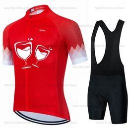 Racing Sets Summer 2023 Cycling Jersey Set Man's Clothing MTB Clothes Bicycle Bib Shorts Bike Race Sportswear Ropa