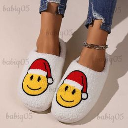 Slippers Couple Christmas Cotton Slippers Women 2023 Winter Home Indoor Fluffy Fur Slides Woman Warm Plush Bedroom Cotton Shoes T231125