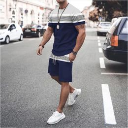 Men's Tracksuits T-Shirt Shorts 2023 Summer Fashion Two-Piece Loose Casual Jogging Set Sportswear Shopping SuitMen's