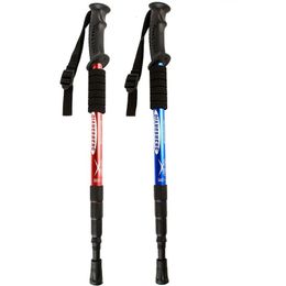 Trekking Poles Adjustable Ultralight Aluminium Alloy Walking Stick Trail Running Hiking Alpenstock Folding 53cm For Tourism 230425