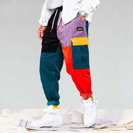 Pantaloni cargo streetwear Velluto a coste Eden Pantaloni da jogging Pantaloni Abbigliamento Uomo Patchwork Aelyfric Tasche Pantaloni sportivi hip Harajuku Hop