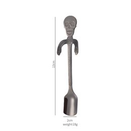 Stainless Steel Skull Sugar Spoon Tea and Coffee Stirring Spoon Creative Hanging Cup Skeleton Coffee Mixing Spoons dh855