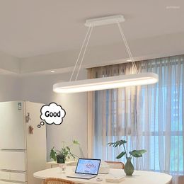 Chandeliers White 1200mm Modern LED Chandelier For Kitchen Living Dining Room Cord Hanging Light Fixtures Luminaire