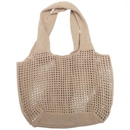 Storage Bags Knit Beach Bag Large Capacity Holiday Woven Hollowed Out Portable