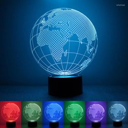 Night Lights USB Powered Globe 3D Light LED Desk Lamp Touch Key Creative Decoration Use Home El Party Holiday