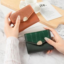 Wallets Simple Mini Cards Clip Small Organ Bag Women's Multi-card Bit Cute PU Leather Card Ladies Brand Holder Wallet