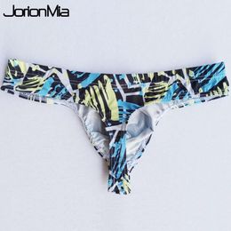 Hot Selling Men Sexy Printed Transparent Personal Briefs Bikini G String Thong Jocks Tanga Underwear Shorts Exotic T Back HT