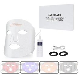 4Colors LED Red Light Face Mask 240 LED Infrared NIR Light Therapy for Facial SPA Photon Tighten Skin Rejuveation Moisture Balance Oil Control