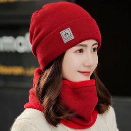 Korean version of the new autumn and winter women's woolen hat plus cashmere knitted hat cycling ear protective hat women's winter warm suit