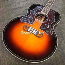 Custom 43 Inch Bob Dylan Acoustic Guitar Players Edition Solid Spruce Top Cocobolo Back Side Double Pickguard JUMBO GUITAR