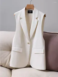 Women's Vests 2024 Fashion Vest Sleeveless Coat Women Chic V-Neck Single-breasted Ladies Waistcoat Jacket Tops Plus Size Oversized