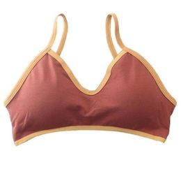 Women Teen Girls Sling Sports Bra Contrast Colour Spaghetti Strap Yoga Underwear21107843468