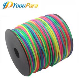 Climbing Ropes 2mm 100 Meters Rainbow Paracord Cord Rope 1 Strand Parachute Lanyard Rope Climbing Camping Survival Equipment Paracord Bracelet 231124