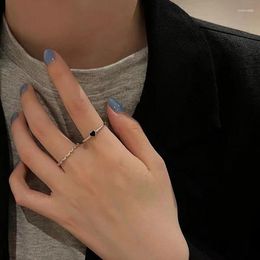 Cluster Rings Black Love Oil Dripping Ring Female Ins Small Design Cool Wind Light Luxury Index Finger Sweet