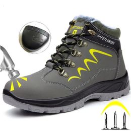 Boots Men Steel Toe Shoes High Top Work Indestructible Safety PunctureProof Sneaker Winter Male 231124