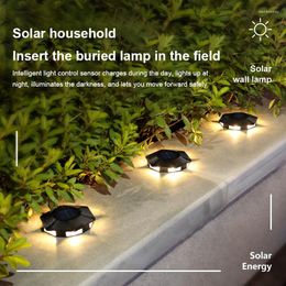 Solar Garden Lights Outdoor 6 LED Ground Waterproof Underground Sensing Landscape For Lawn Yard Patio